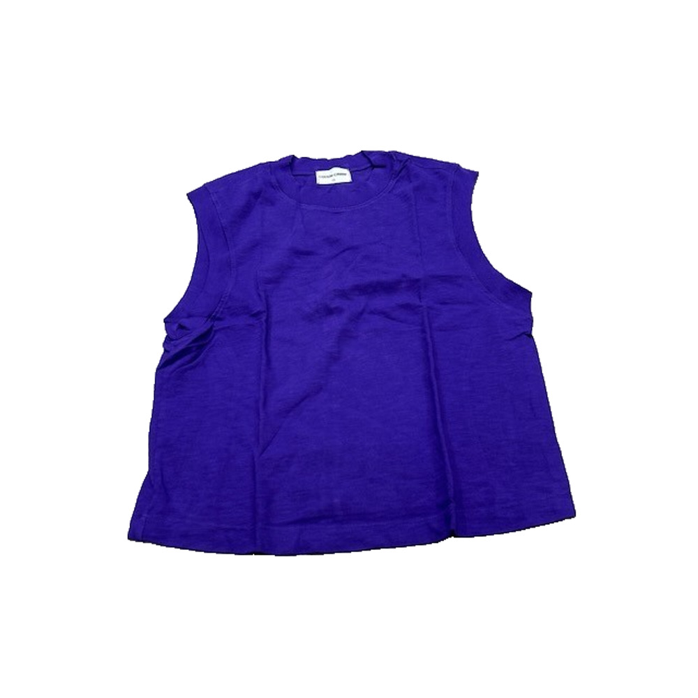 Cotton Citizen Womens Cotton Tank Top Round Neck Cropped Pullover Purple Size XS